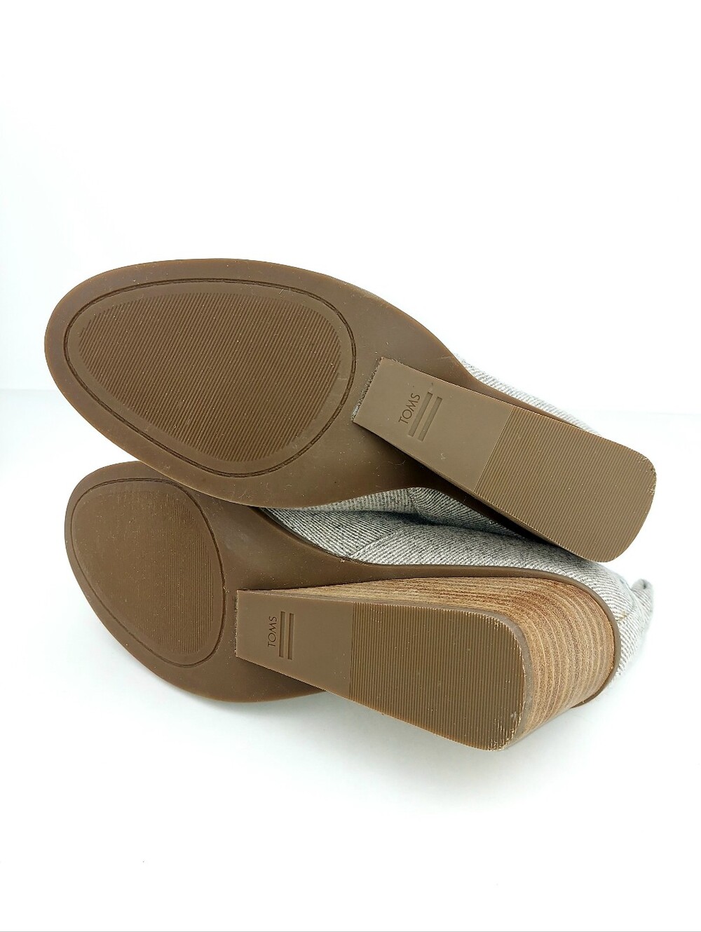 Toms Goldie Wedge Bootie Natural Shimmer Twill 7.5 - Picture 10 of 14